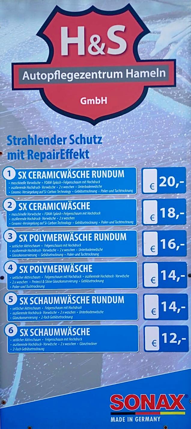 Preisliste Autopflegezentrum